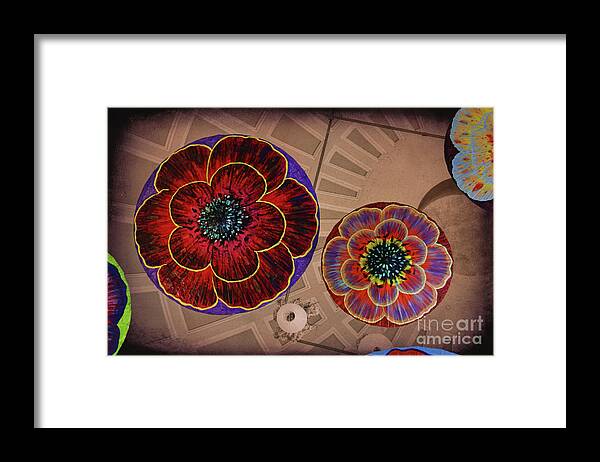 Dancing Umbrellas Framed Print featuring the photograph Dancing Umbrellas by Mariola Bitner