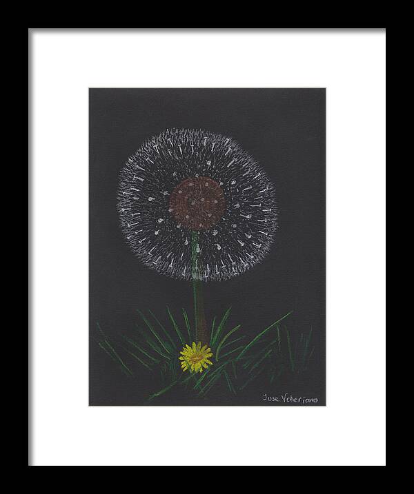 Dandelion Framed Print featuring the pastel Dandelion by Martin Valeriano
