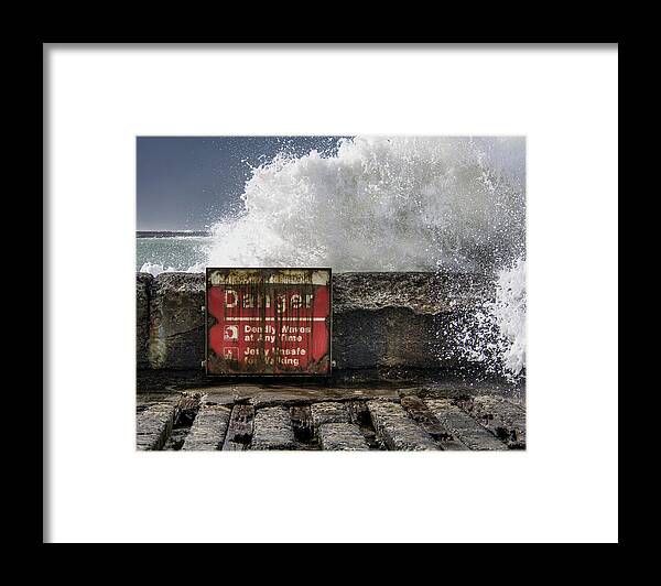 North Jetty Framed Print featuring the photograph Danger by Greg Nyquist