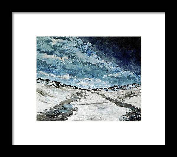 Landscape Framed Print featuring the painting Dangerous Crossing by Carl Owen