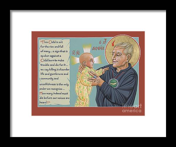 Daniel Berrigan Holy Prophet Framed Print featuring the painting Holy Prophet Daniel Berrigan 291 by William Hart McNichols