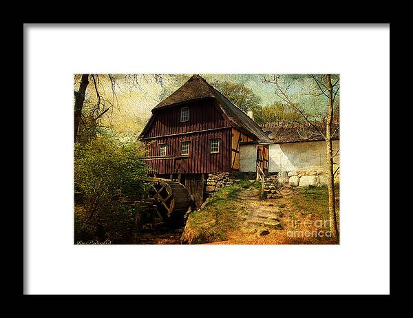 Watermill Framed Print featuring the photograph Danish Watermill anno 1600 by Kira Bodensted