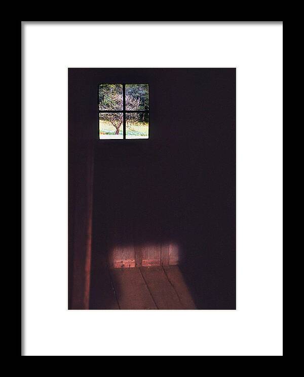 Cabin Framed Print featuring the photograph Dark Cabin Window by Ted Keller