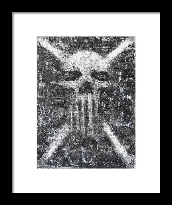 Skull Framed Print featuring the painting Dark Departure by Roseanne Jones