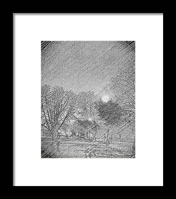 Rain Framed Print featuring the photograph Dark, Rainy Night by Diamante Lavendar