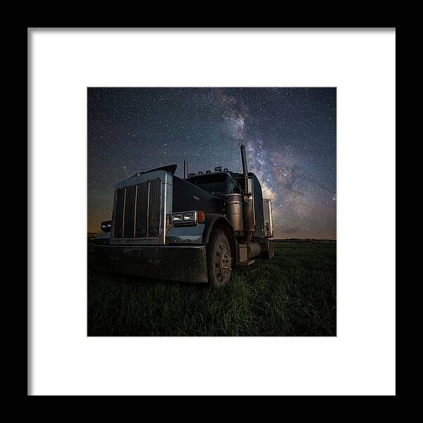 Night Framed Print featuring the photograph Dark Rig by Aaron J Groen