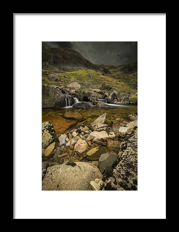 Llanberis Framed Print featuring the photograph Dark Skies over Llanberis Pass by Andy Astbury