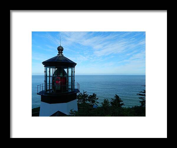 Oregon Framed Print featuring the photograph Darkened Lighthouse by Gallery Of Hope 