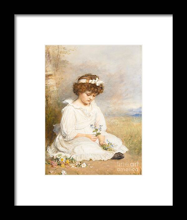 Little Speedwell's Darling Blue Framed Print featuring the painting Darling by John Everett Millais