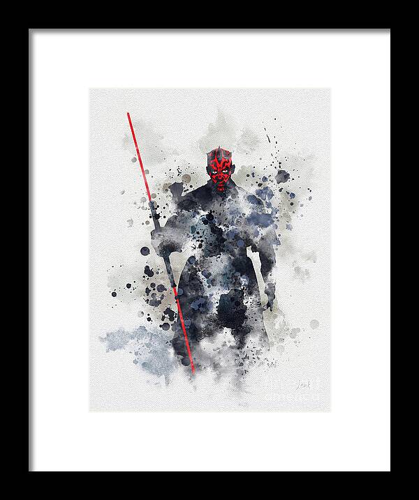 Star Wars Framed Print featuring the mixed media Darth Maul by My Inspiration