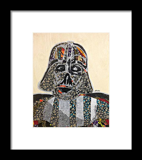 Darth Vader Framed Print featuring the tapestry - textile Darth Vader Star Wars Afrofuturist Collection by Apanaki Temitayo M