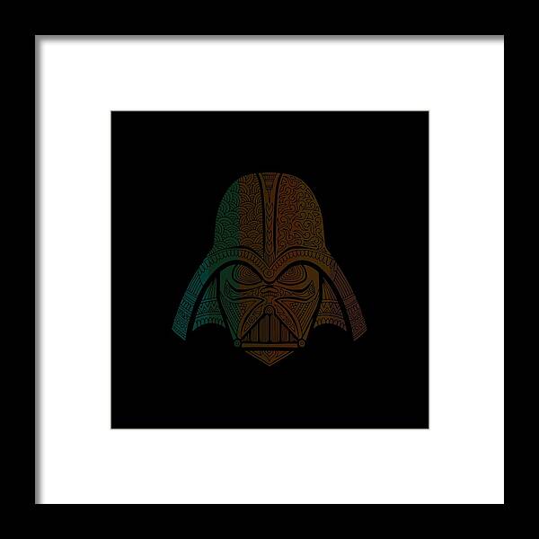 Darth Vader Framed Print featuring the mixed media Darth Vader - Star Wars Art - Dark by Studio Grafiikka