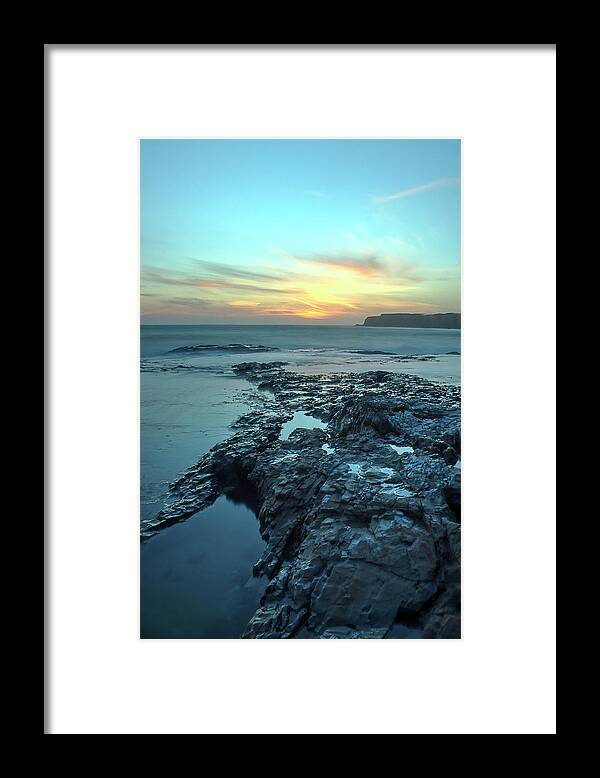 Davenport Framed Print featuring the photograph Davenport Landing Beach at Sunset by Morgan Wright