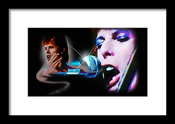 David Bowie Framed Print featuring the photograph David Bowie - Jean Genie by Glenn Feron