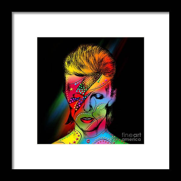 David Bowie Framed Print featuring the digital art David Bowie by Mark Ashkenazi