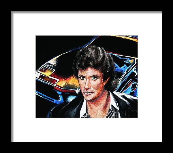 David Hasselhoff Framed Print featuring the painting David Hasselhoff by Kate Fortin