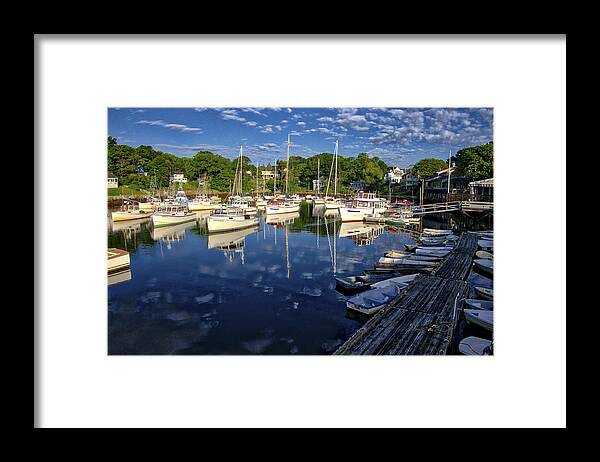 Boat Framed Print featuring the photograph Dawn at Perkins Cove - Maine by Steven Ralser