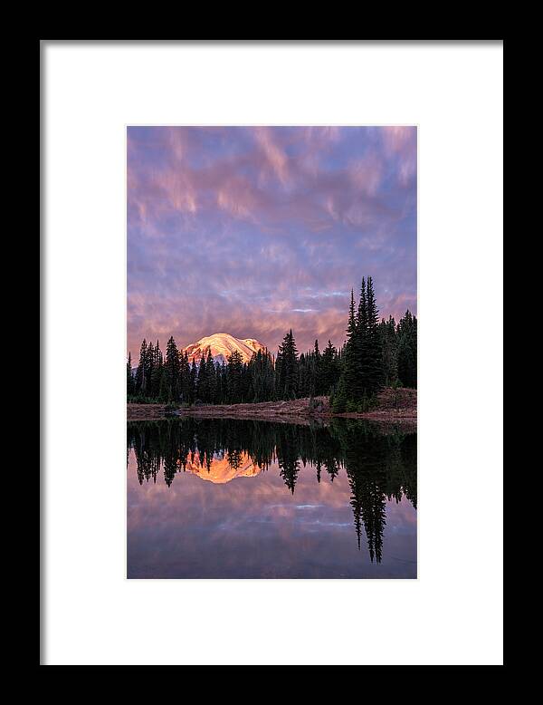 Loree Johnson Photography Framed Print featuring the photograph Dawn at Tipsoo Lake by Loree Johnson