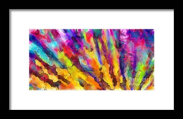 Colored Framed Print featuring the digital art Dawn of a New Day Abstract by Edward Fielding