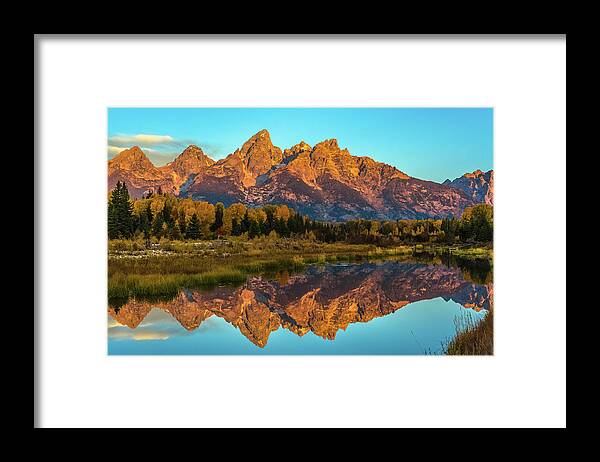 Fall Framed Print featuring the photograph Dawn Over The Tetons by Yeates Photography
