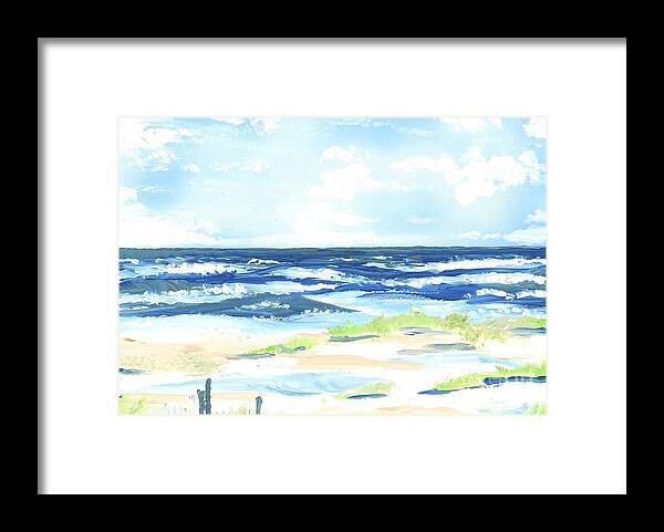 Water Framed Print featuring the painting Day At The Beach by Patrick Grills
