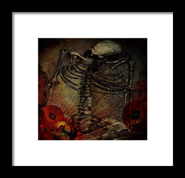 Skeleton Framed Print featuring the digital art Day of the Dead by Delight Worthyn