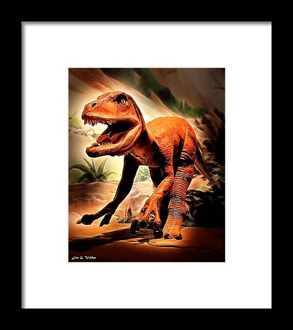 Dinosaur Framed Print featuring the painting Day Of The Raptor by Jon Volden