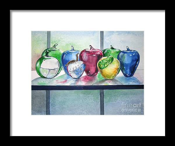Apples Framed Print featuring the painting Day of the Teacher No. 2 by Jane Loveall