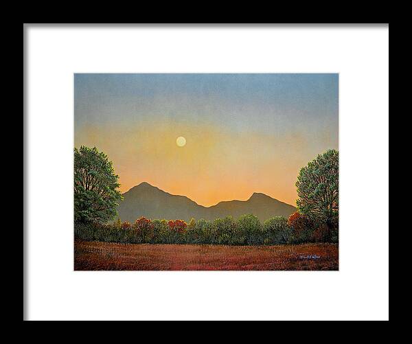 Landscape Framed Print featuring the painting Days Beginning by Frank Wilson