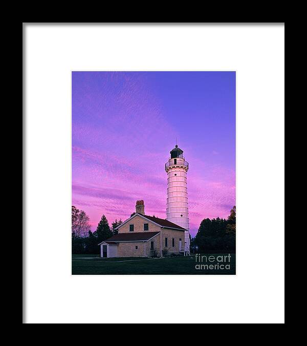 Lighthouse Framed Print featuring the photograph Days End at Cana Island Lighthouse - FM000003 by Daniel Dempster