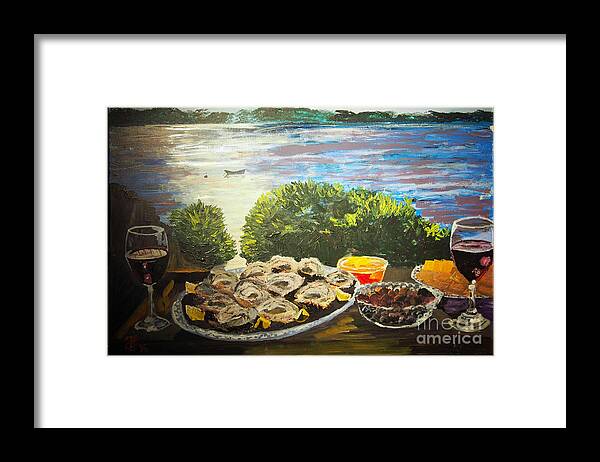 #cliffisland #oystersonhalfshell Framed Print featuring the painting Day's End by Francois Lamothe