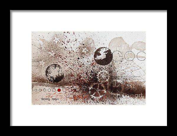 An Abstract In Sepia Tones. Framed Print featuring the painting Days Of Old by Monte Toon