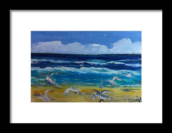 Daytona Beach Framed Print featuring the painting Daytona Beach by Lessandra Grimley