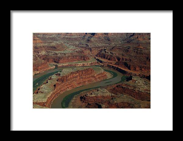 Dead Horse Point Framed Print featuring the photograph Dead Horse Point from the Air by Jean Clark