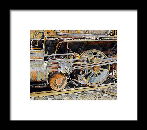 Train Framed Print featuring the painting Dead In Its Tracks by Ferrel Cordle