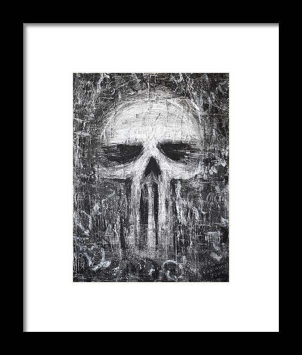 Skull Framed Print featuring the painting Deadly Demise by Roseanne Jones