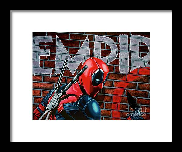 Deadpool Framed Print featuring the painting Deadpool Painting by Paul Meijering