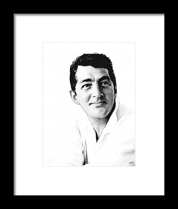 Celebrity Framed Print featuring the drawing Dean Martin 04 by Dean Wittle