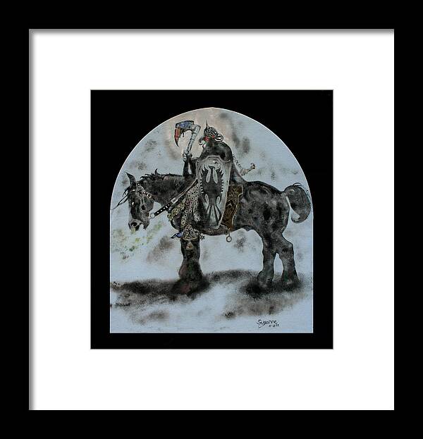 Frank Frazetta Framed Print featuring the painting Death Dealer by Suzanne Blender