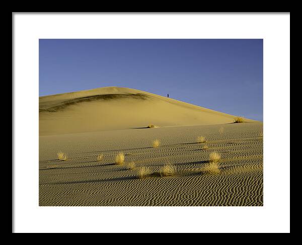 Sand Framed Print featuring the photograph Death Valley Sand dune at sunset by Martin Gollery