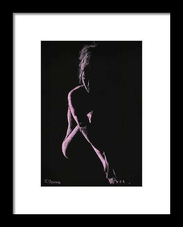 Nude Framed Print featuring the pastel Decisions by Richard Young