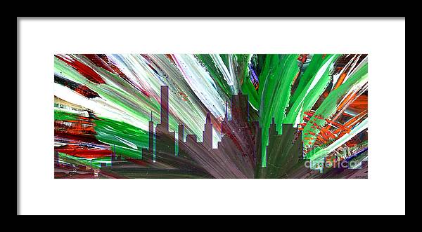 Abstract Framed Print featuring the painting Decorative Skyline Abstract Houston T1115F by Mas Art Studio