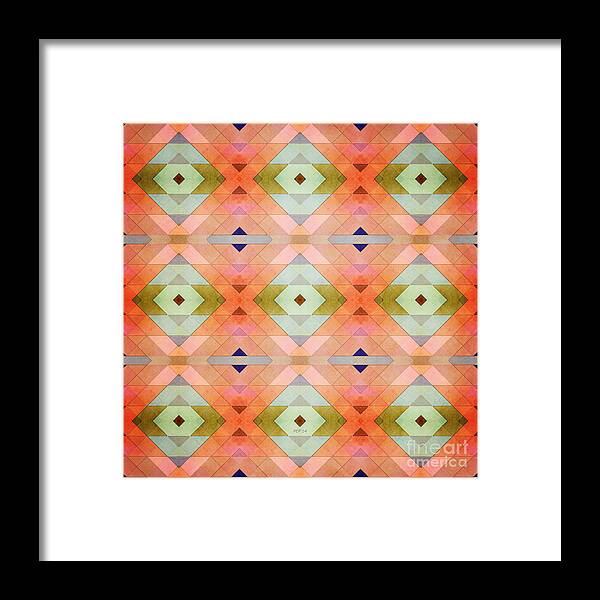 Orange Framed Print featuring the digital art Decorative Textural Orange Pattern by Phil Perkins