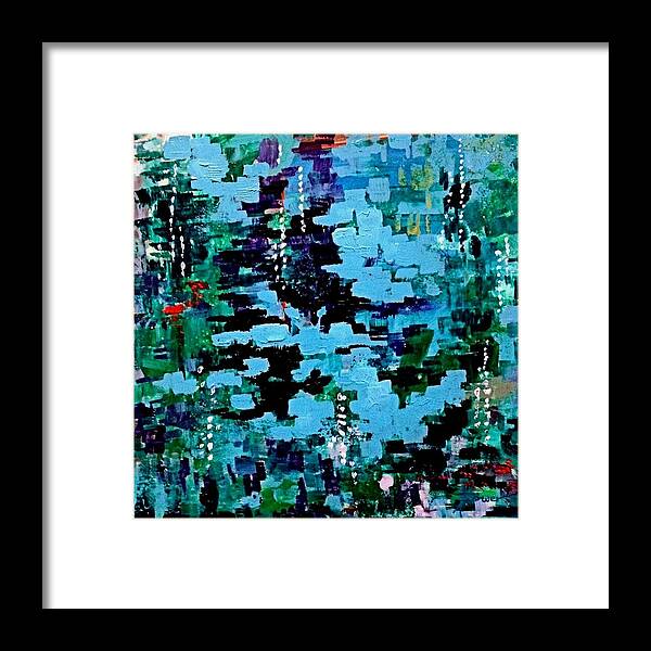Abstract Framed Print featuring the painting Deep Pool by Adele Bower