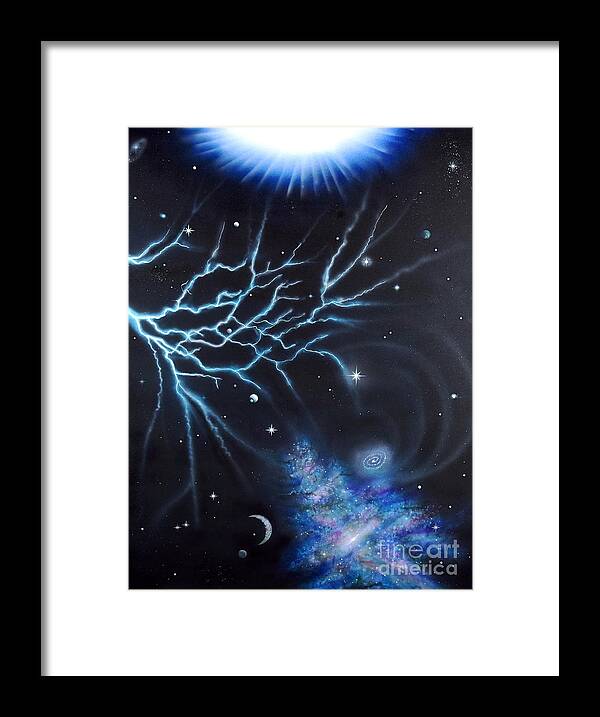 Space Framed Print featuring the painting Deep Space by Mary Scott