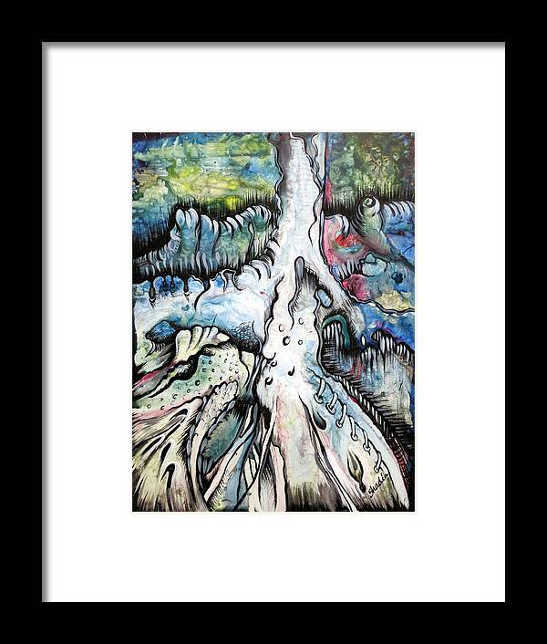 Tree Framed Print featuring the painting Deeply Rooted III by Shadia Derbyshire