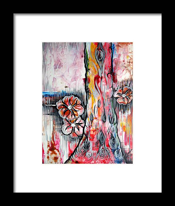 Tree Framed Print featuring the painting Deeply Rooted V by Shadia Derbyshire