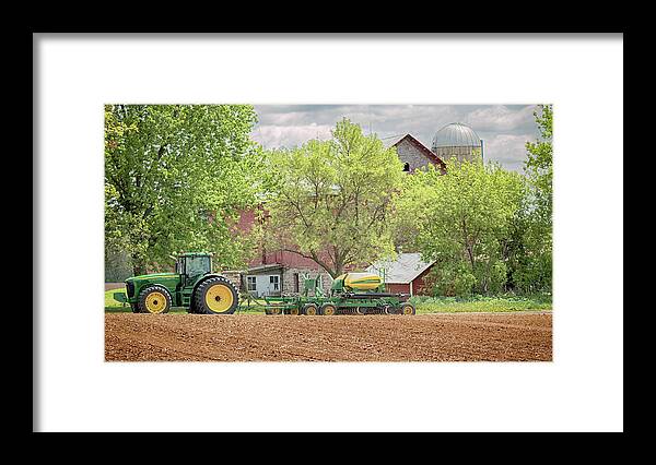 Wisconsin Framed Print featuring the photograph Deere on the Farm by Susan Rissi Tregoning