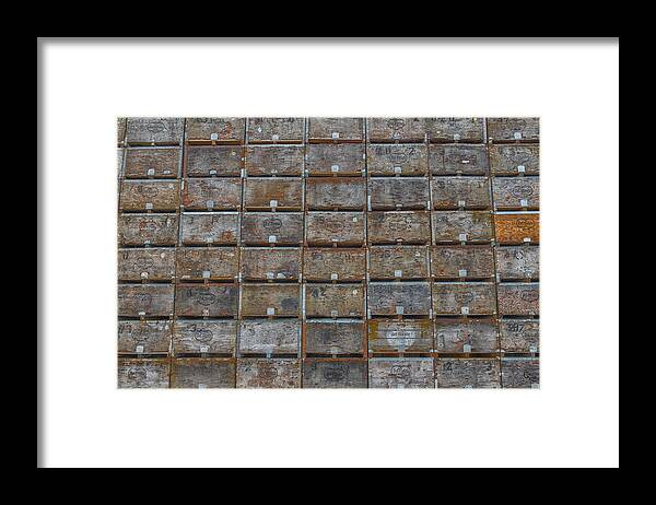 Boxes Framed Print featuring the photograph Del Monte Fruit Crates by Robin Mayoff