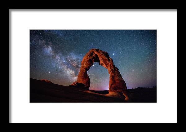 Delicate Arch Framed Print featuring the photograph Delicate Alignment by Darren White